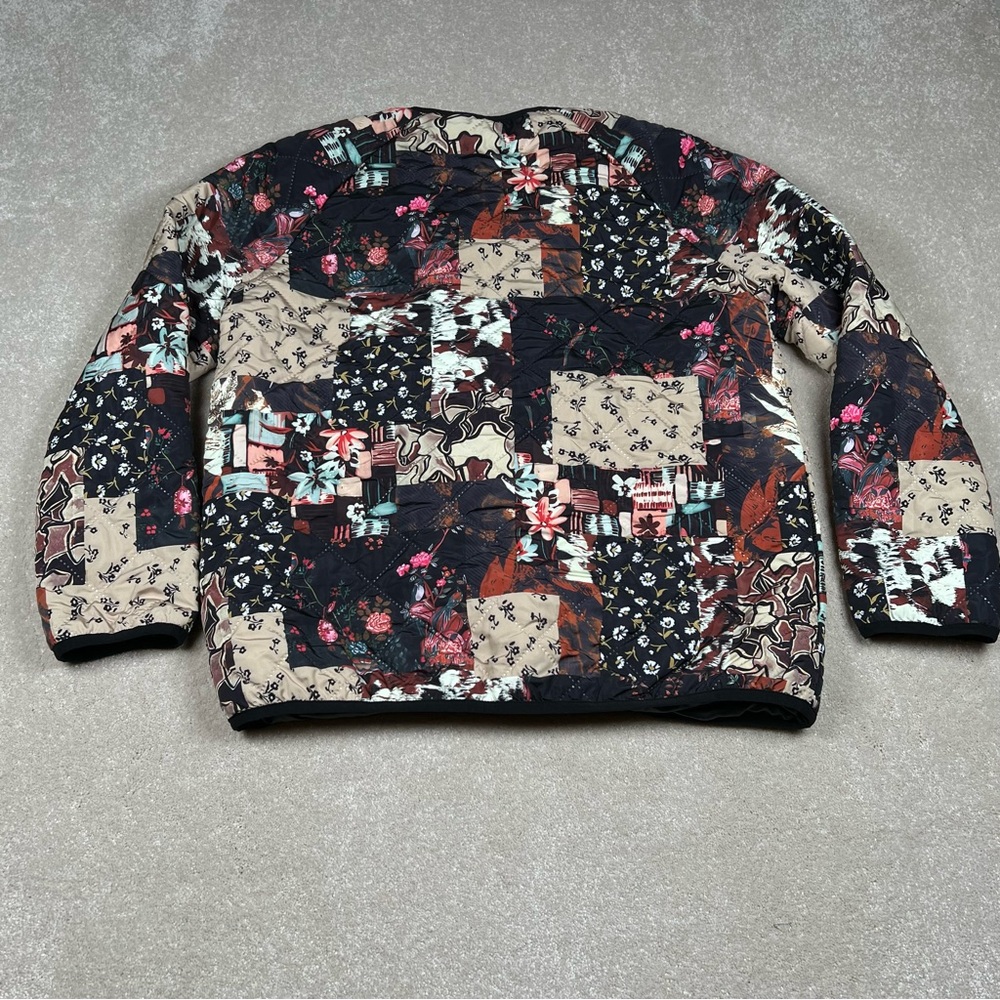 Quilted Patchwork Jacket Pattern Polyester Button Front Emery Rose Women's small - Picture 6 of 12